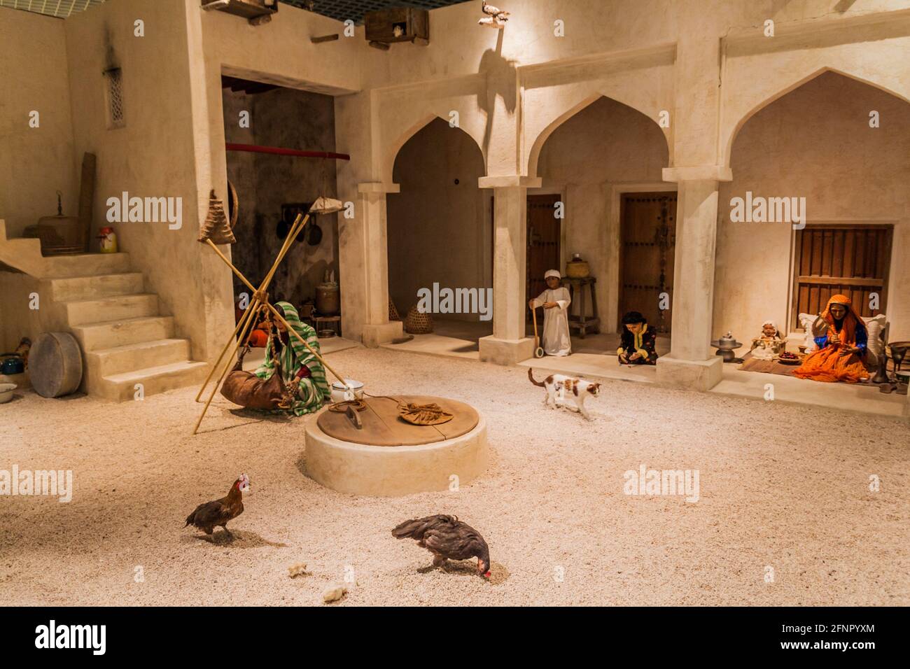 MANAMA, BAHRAIN - MARCH 15, 2017: Interior of Bahrain National Museum. Exhibit shows a traditional life. Stock Photo