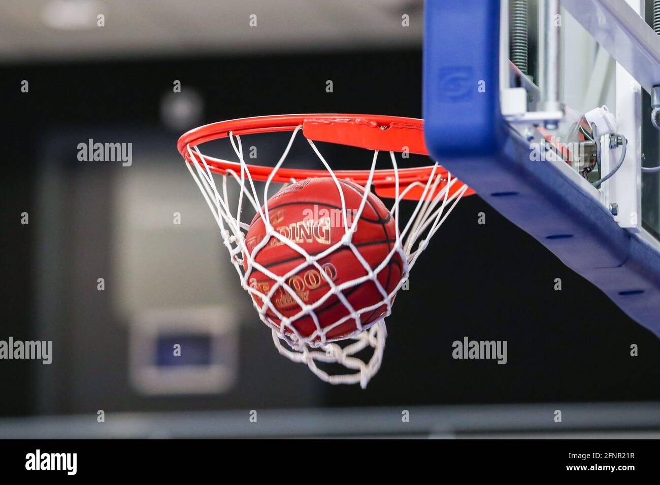 ZWOLLE, NETHERLANDS - MAY 18: Score basket during the DBL semi final play offs match between Landstede Hammers and ZZ Leiden at Landstede sportcentrum on May 18, 2021 in Zwolle, Netherlands (Photo by Albert ten Hove/Orange Pictures) Stock Photo