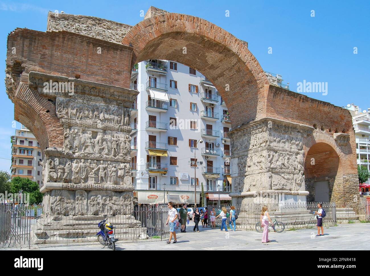 Arch of Galerius, Dimitrios Gounari Street, Thessaloniki, Chalkidiki, Central Macedonia, Greece Stock Photo