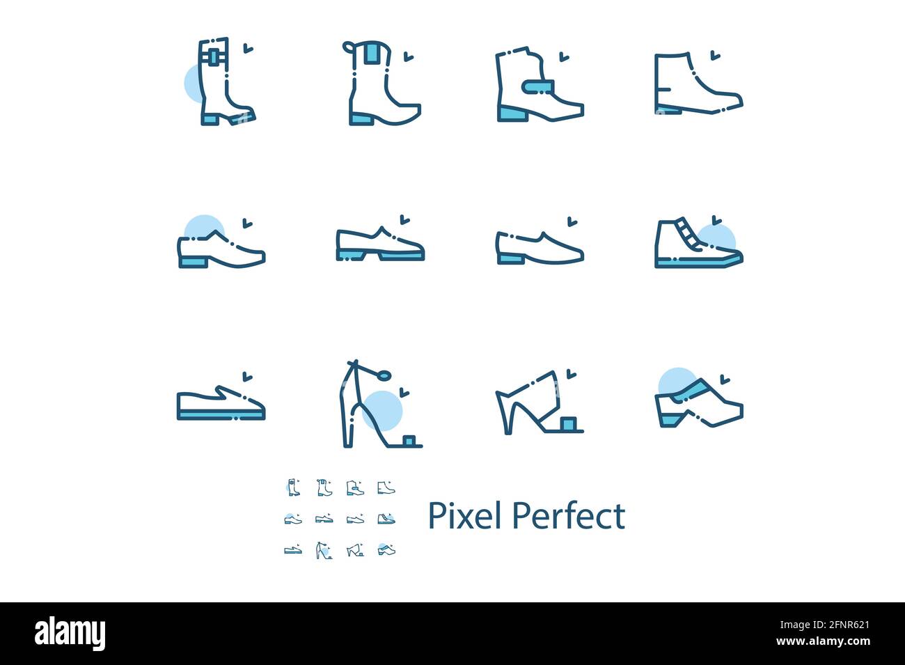 Shoes minimal thin line web icon set Stock Vector