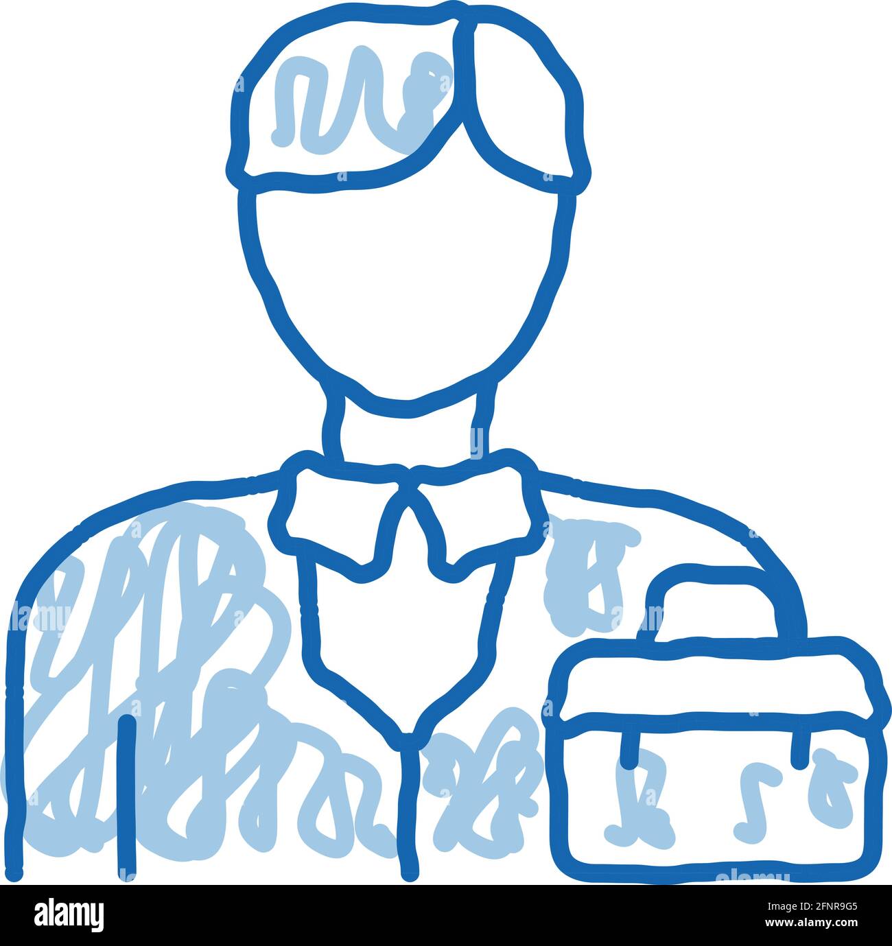 businessman employee doodle icon hand drawn illustration Stock Vector ...