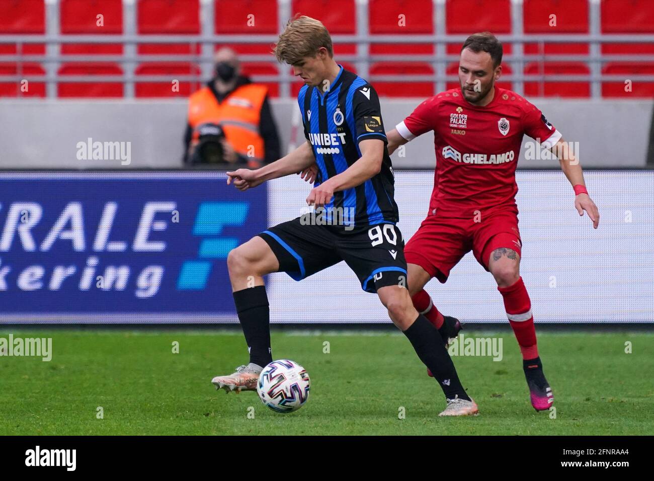 Antwerp Belgium May 13 Charles De Ketelaere Of Club Brugge Battles For Posession With Birger Verstraete Of Royal Antwerp During The Jupiler Pro Le Stock Photo Alamy