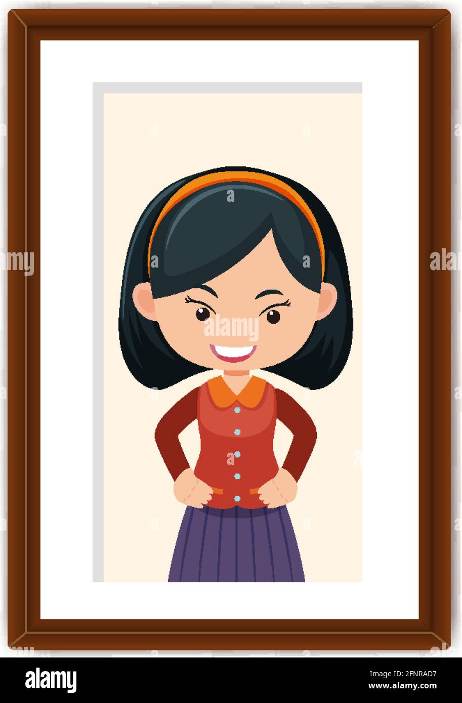 Portrait of a girl in a photo frame illustration Stock Vector Image ...