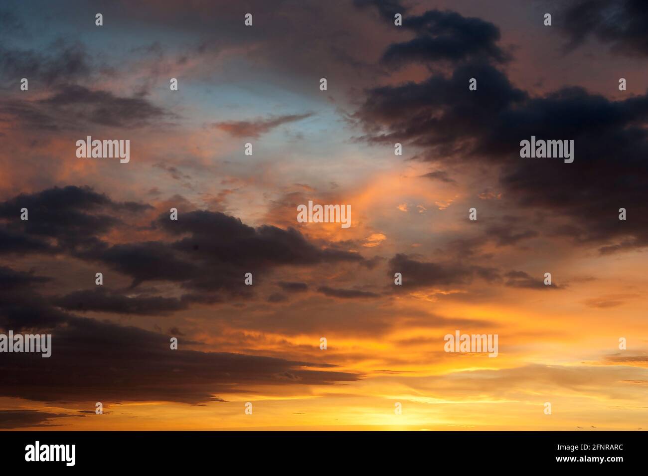 Dramatic sunset sky at Tamarindo, Costa Rica Stock Photo