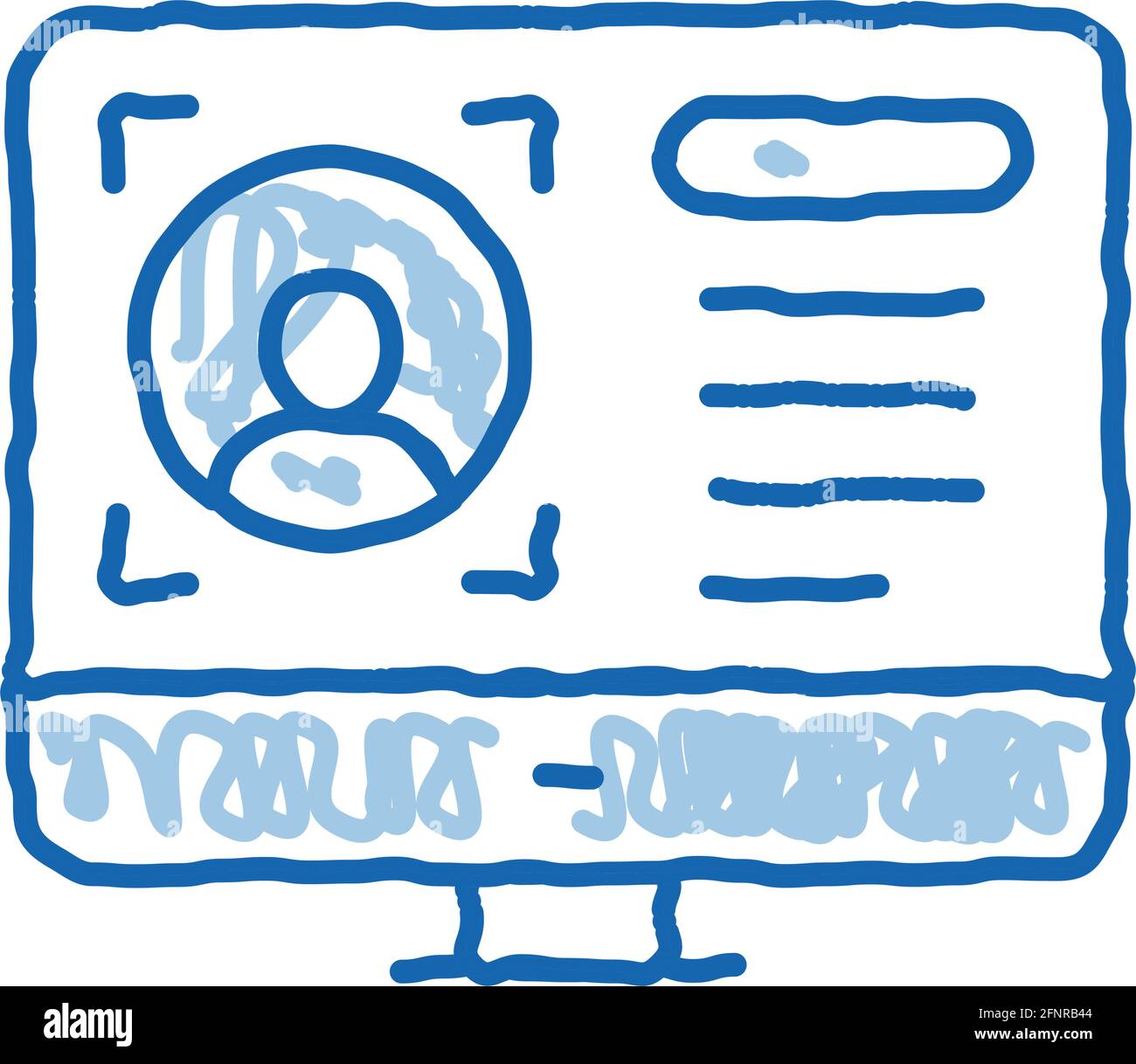 electronic profile identity doodle icon hand drawn illustration Stock ...