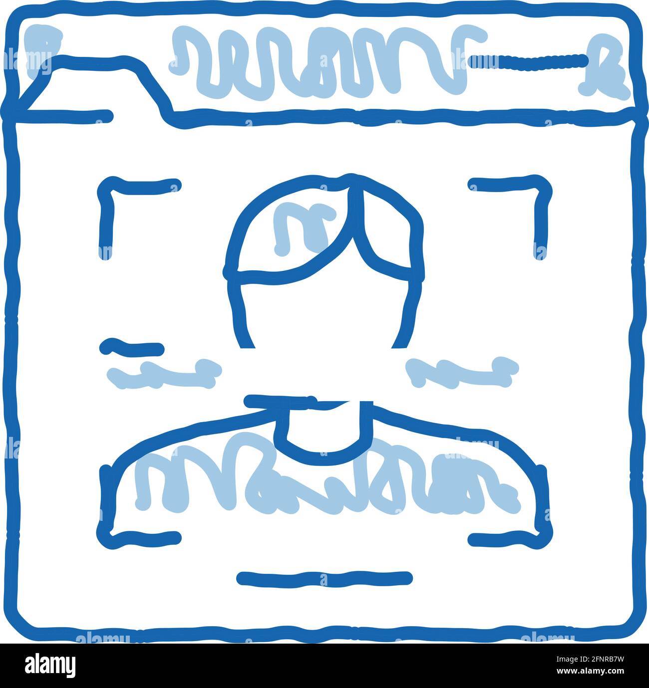 face scanning identity doodle icon hand drawn illustration Stock Vector ...