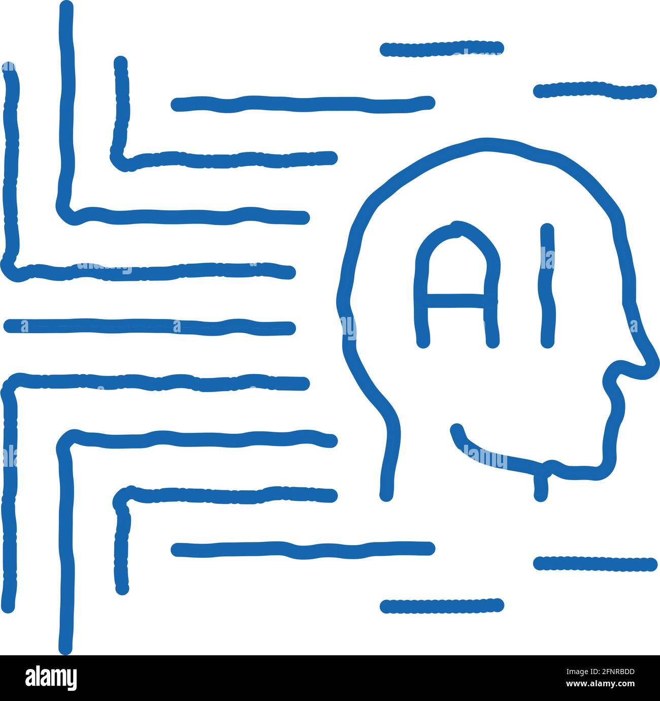 artificial intelligence doodle icon hand drawn illustration Stock ...
