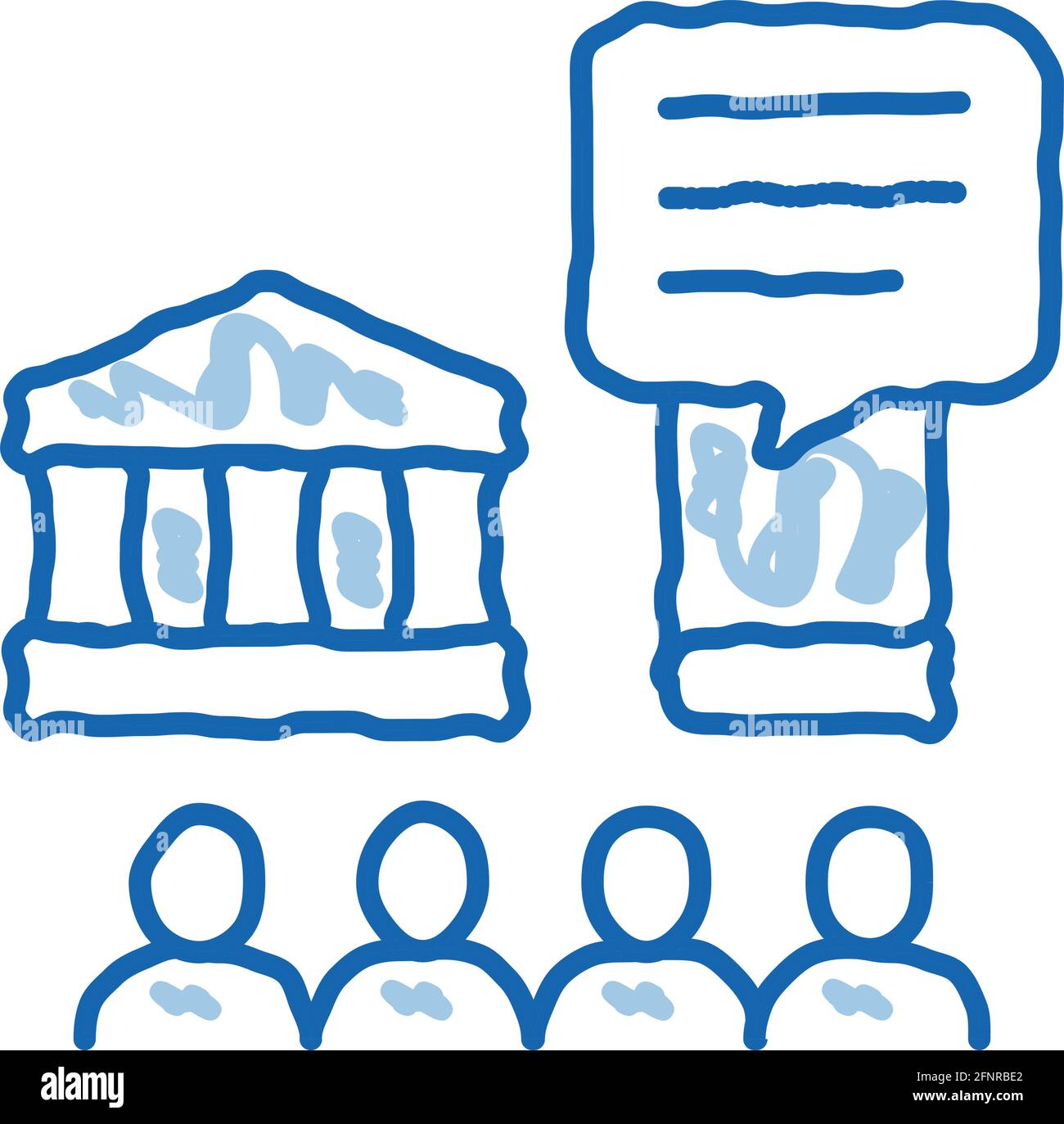 control policy doodle icon hand drawn illustration Stock Vector