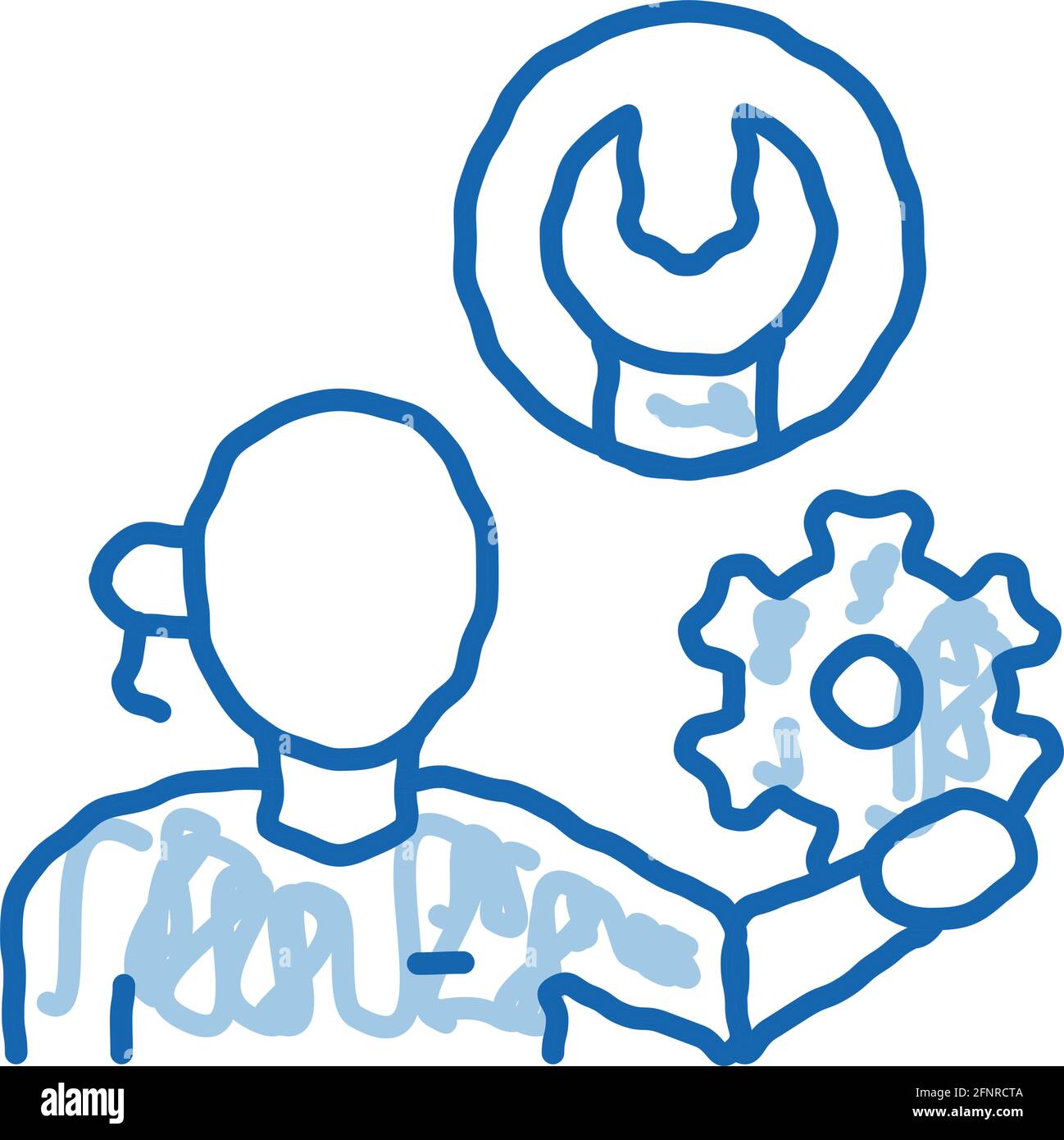 repair service doodle icon hand drawn illustration Stock Vector Image ...