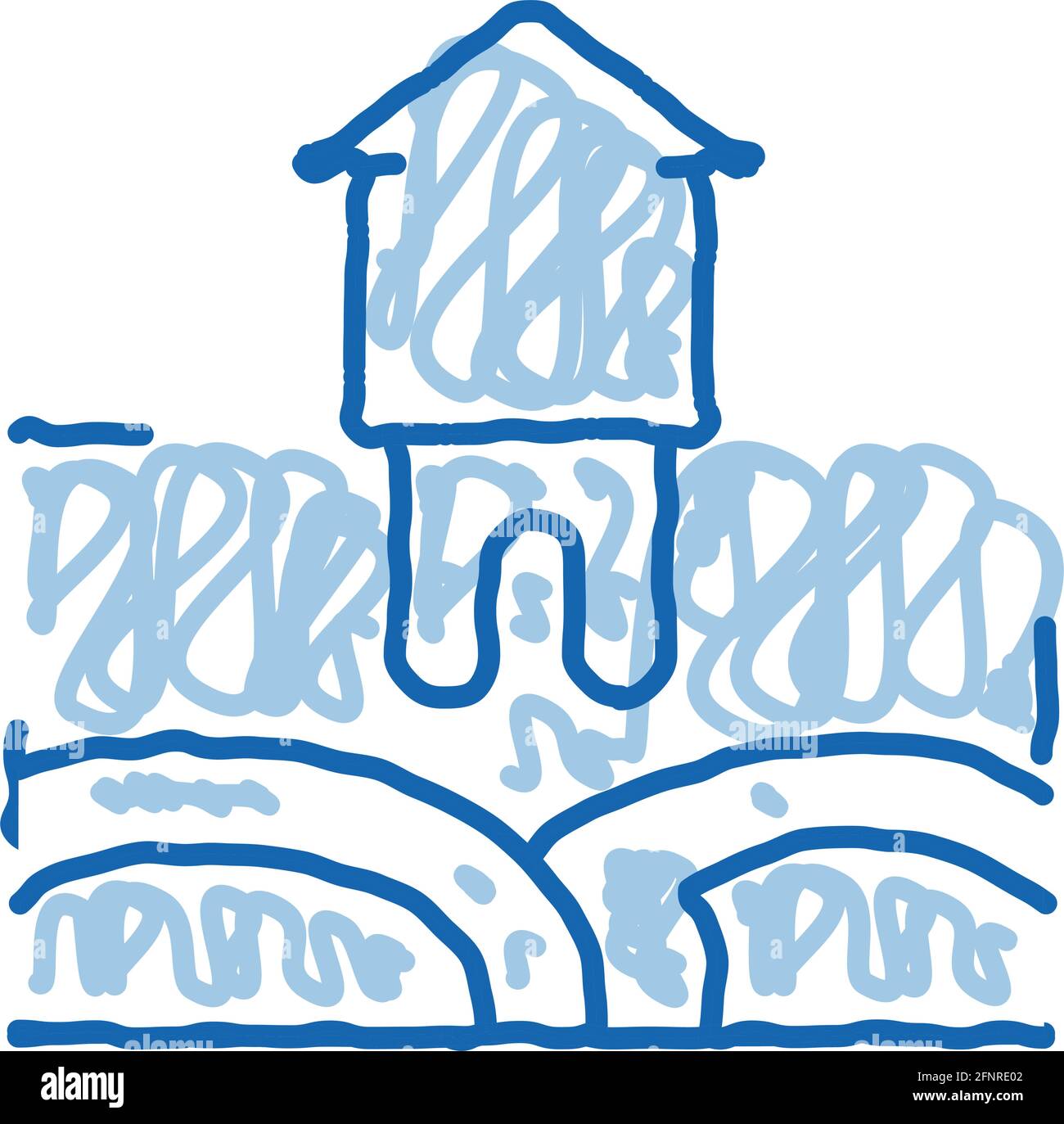 house geothermal heating energy doodle icon hand drawn illustration ...