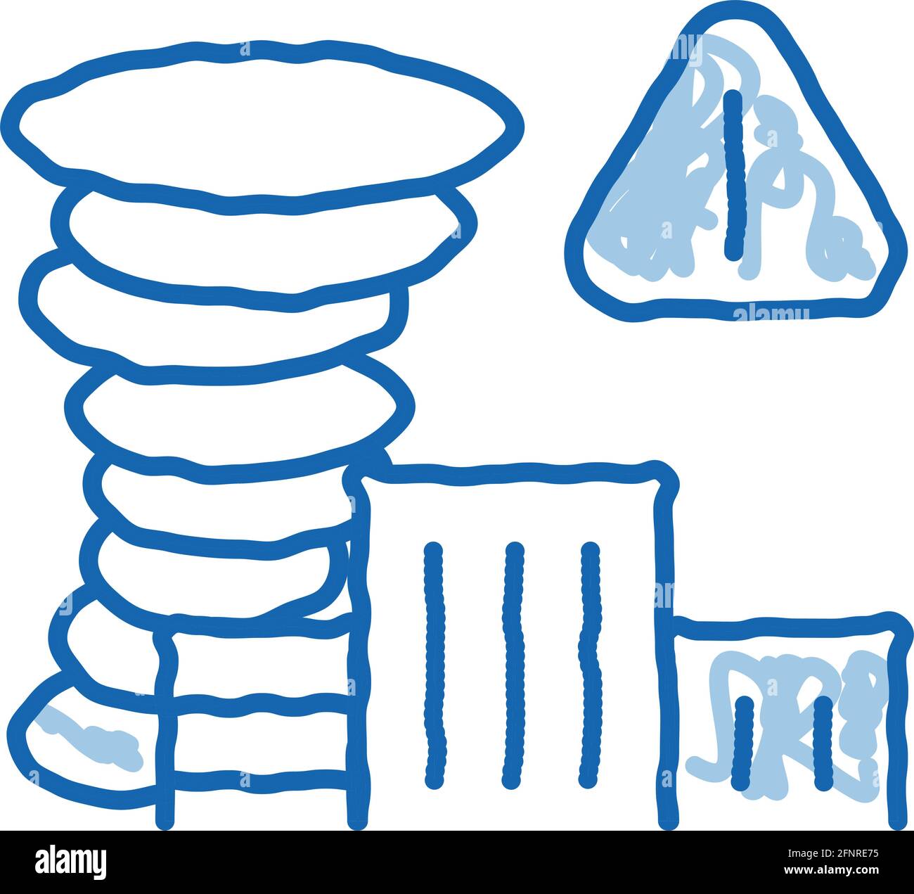 tornado city doodle icon hand drawn illustration Stock Vector Image ...