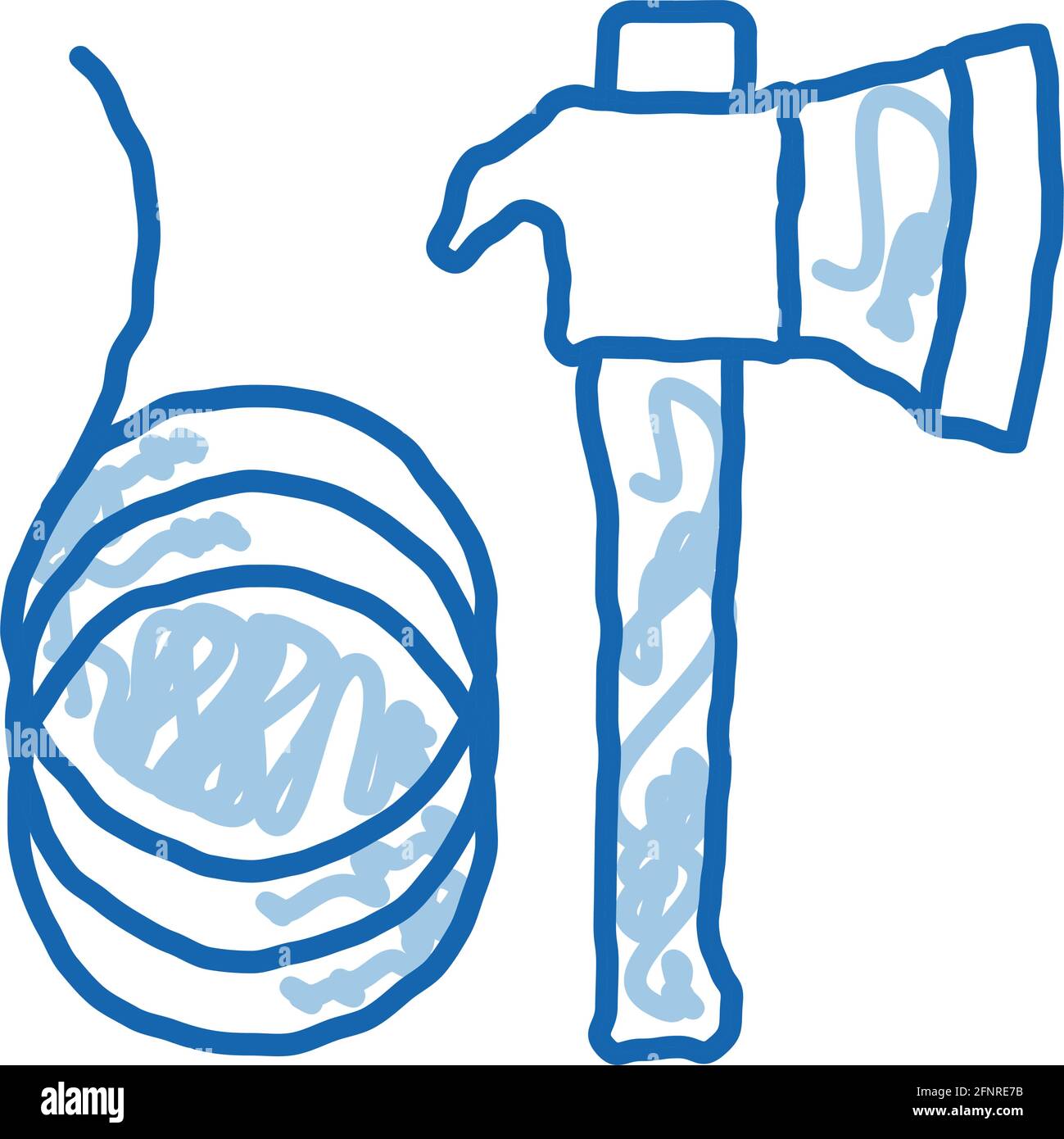 ax and rope doodle icon hand drawn illustration Stock Vector Image ...