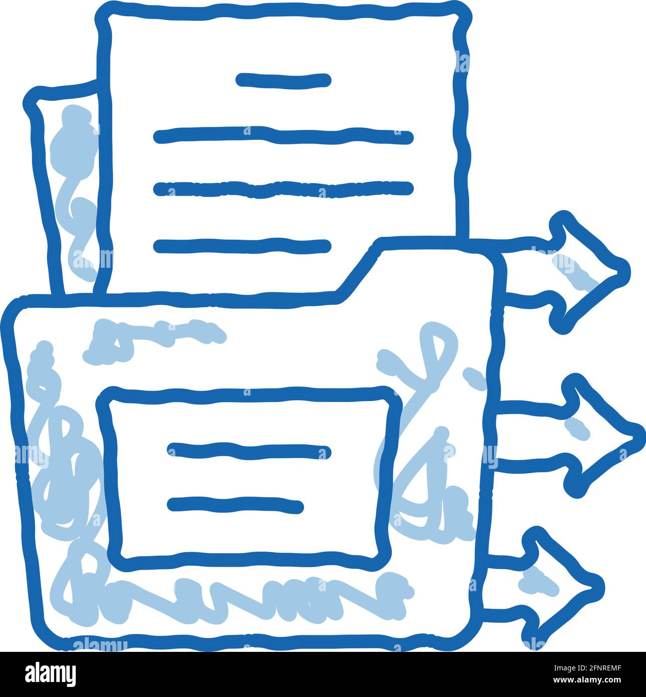 document in folder doodle icon hand drawn illustration Stock Vector ...