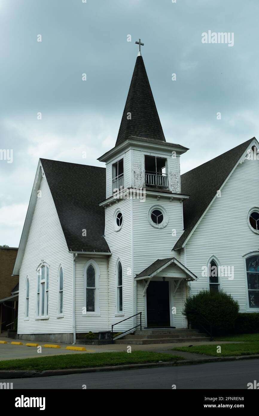 Presbyterian Church in a small town in Missouri Stock Photo