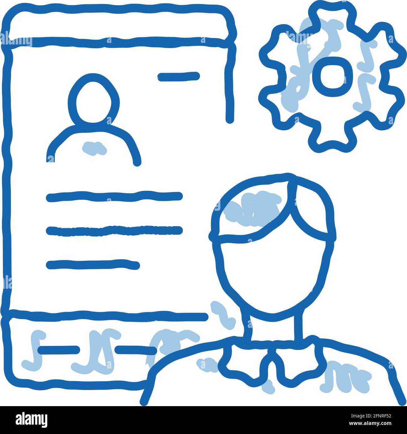 human profile on phone screen doodle icon hand drawn illustration Stock ...
