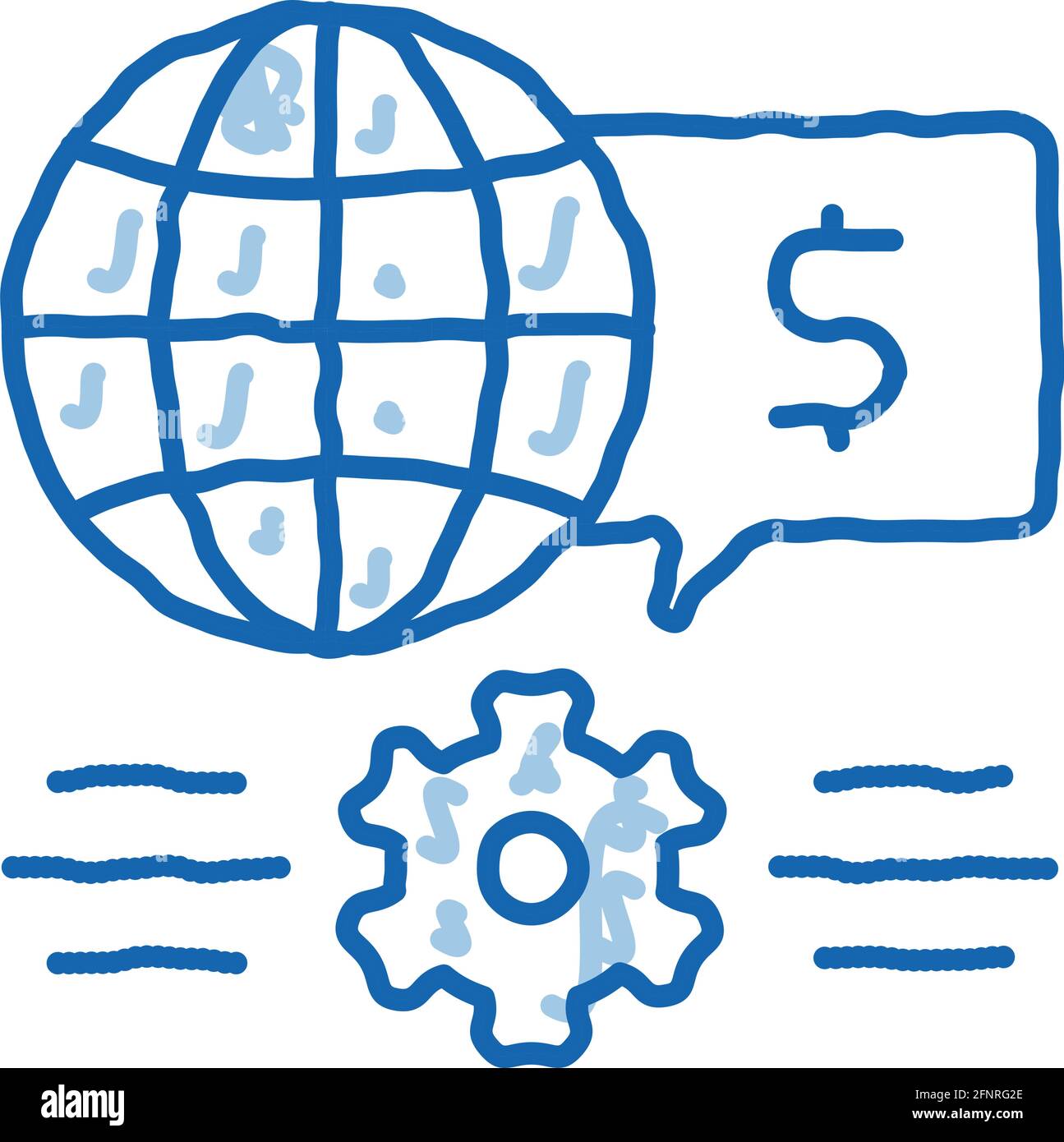 working world money doodle icon hand drawn illustration Stock Vector ...