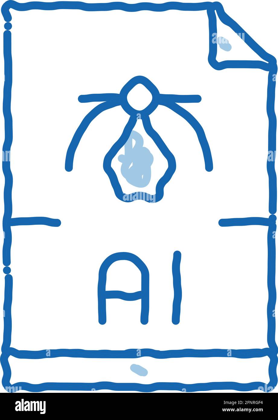 ai drawing figure doodle icon hand drawn illustration Stock Vector ...