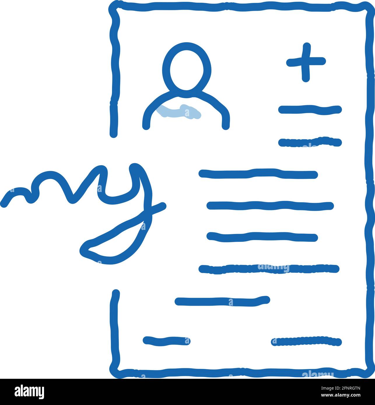 insurance agreement medical document doodle icon hand drawn ...
