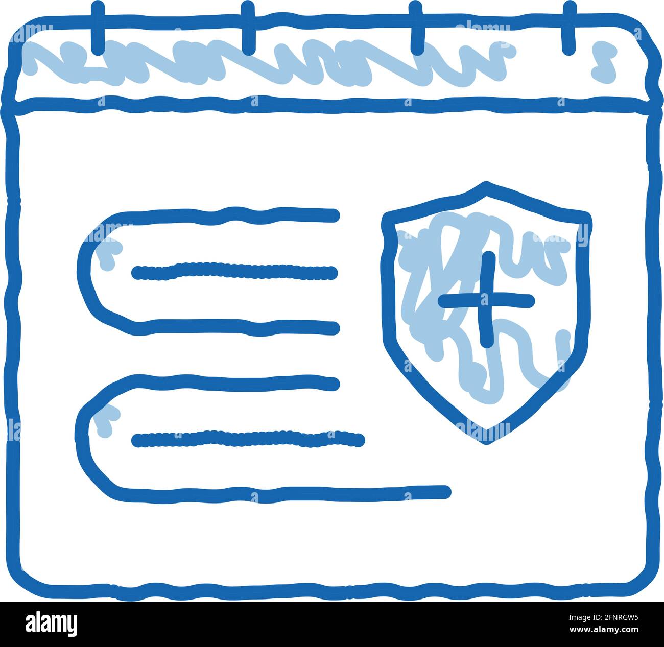 insurance validity calendar doodle icon hand drawn illustration Stock ...