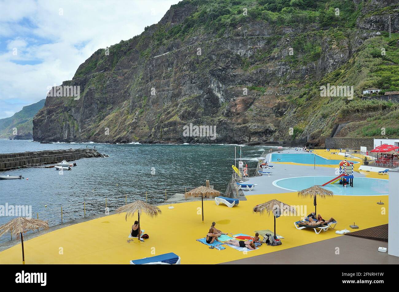 Ponta Delgada natural pool in Madeira-Portugal Stock Photo