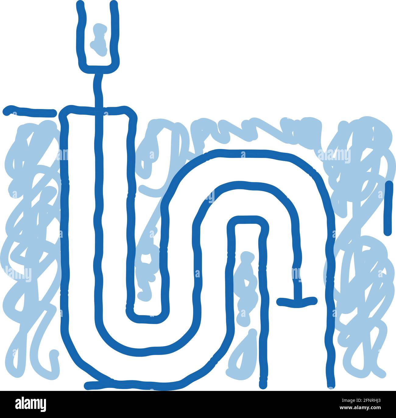 drain pipe cleaning equipment doodle icon hand drawn illustration Stock