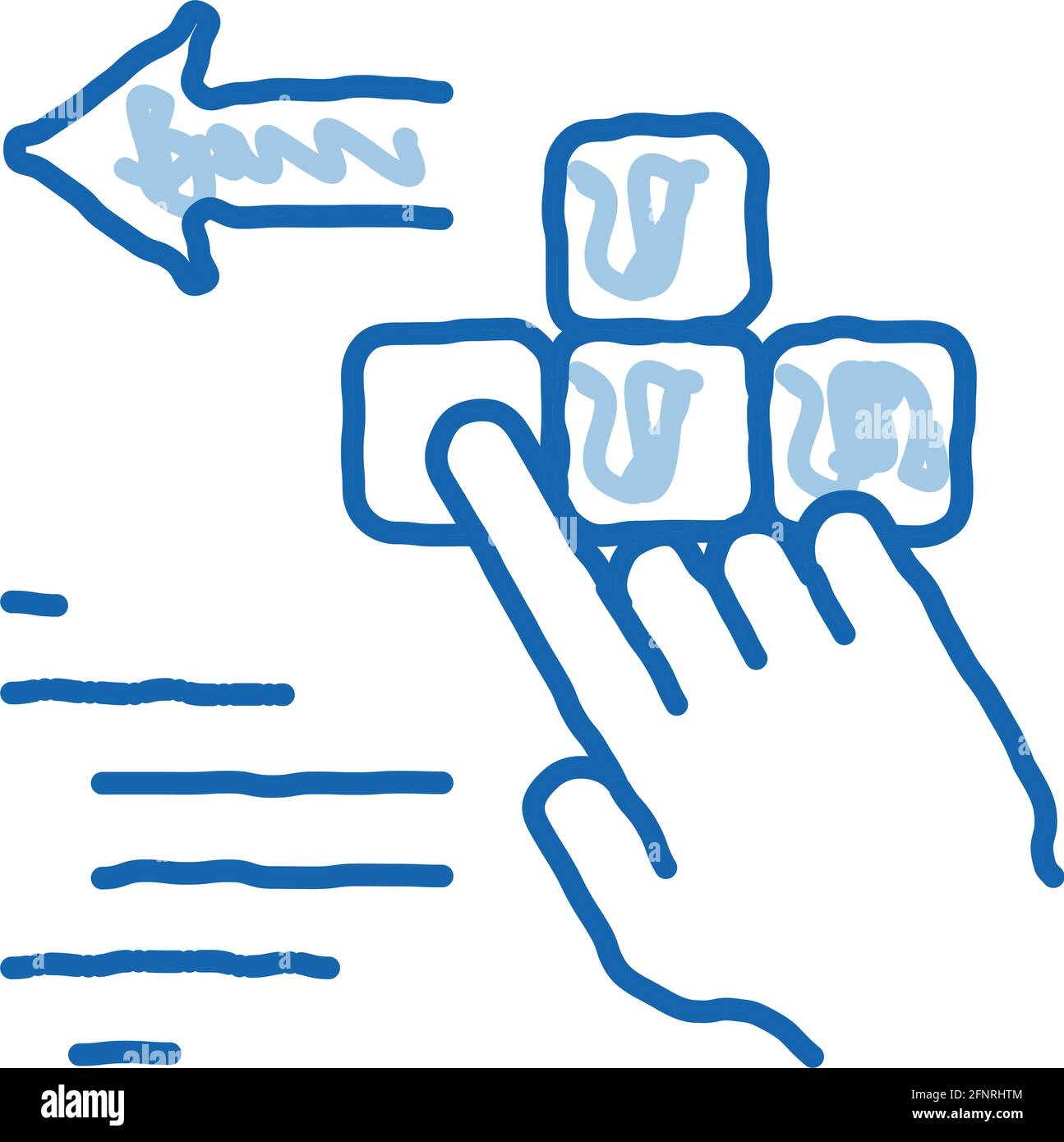 push game controller button doodle icon hand drawn illustration Stock