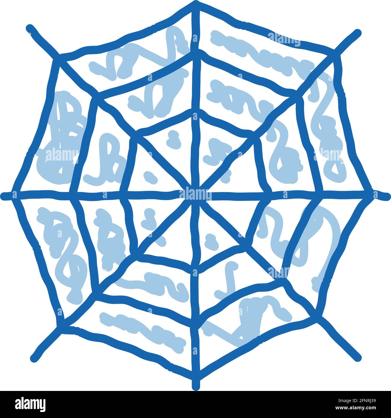 halloween spider web doodle icon hand drawn illustration Stock Vector ...