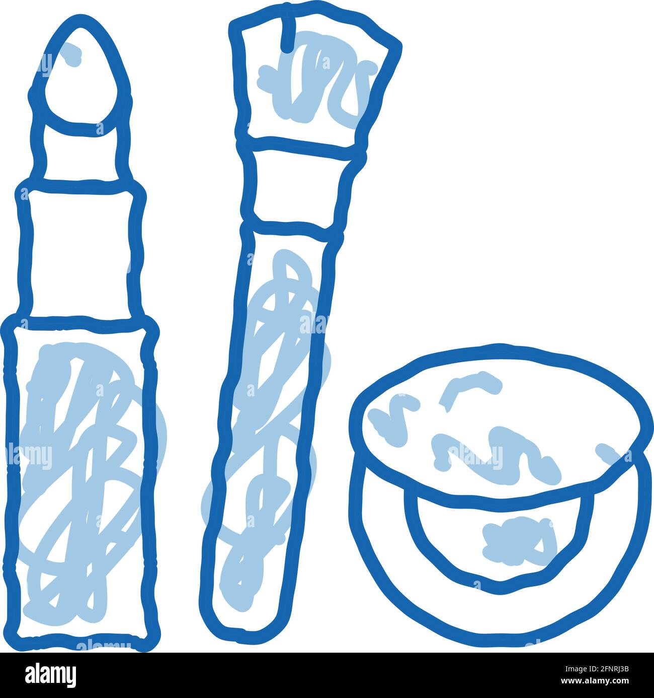 halloween cosmetics doodle icon hand drawn illustration Stock Vector