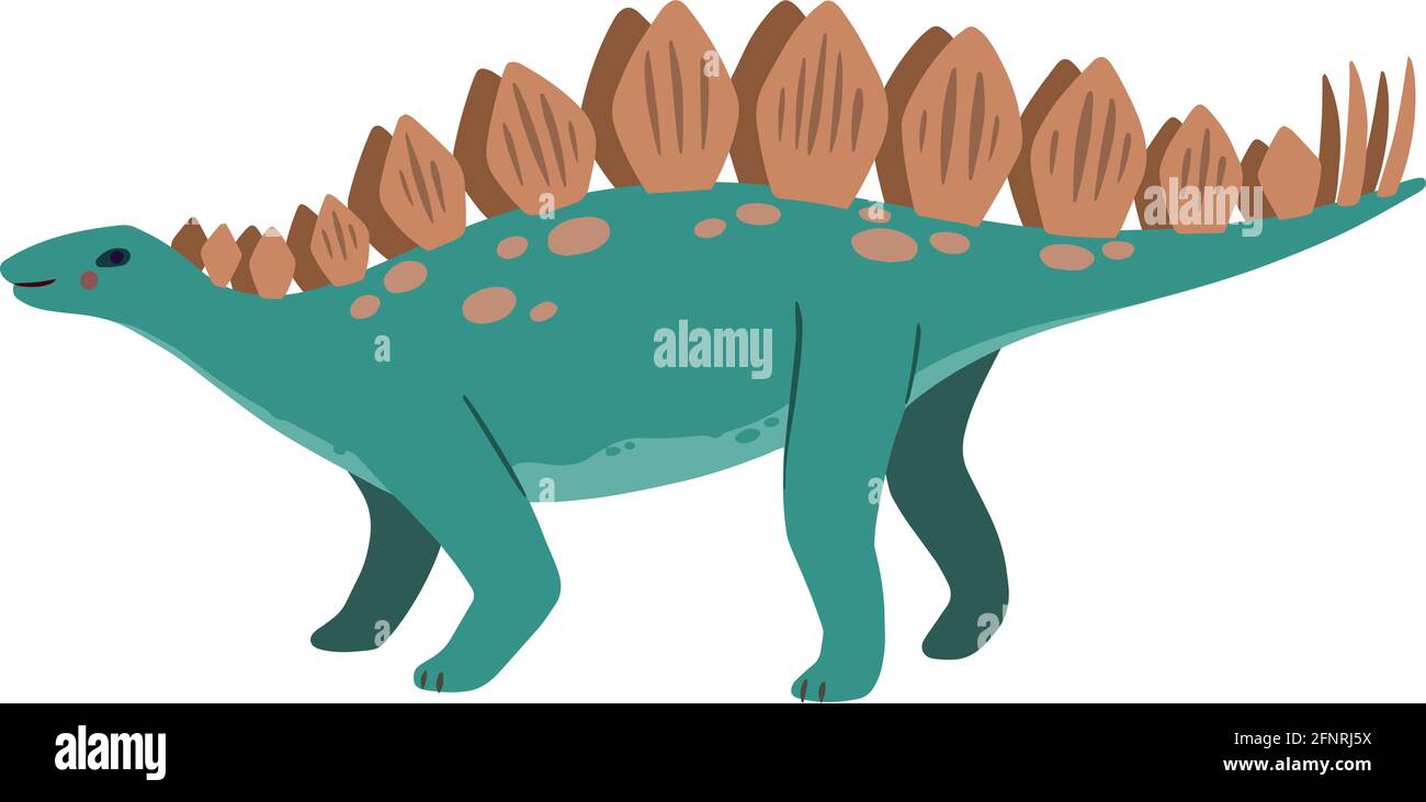 Cute cartoon doodle stegosaurus, isolated on white background Stock ...