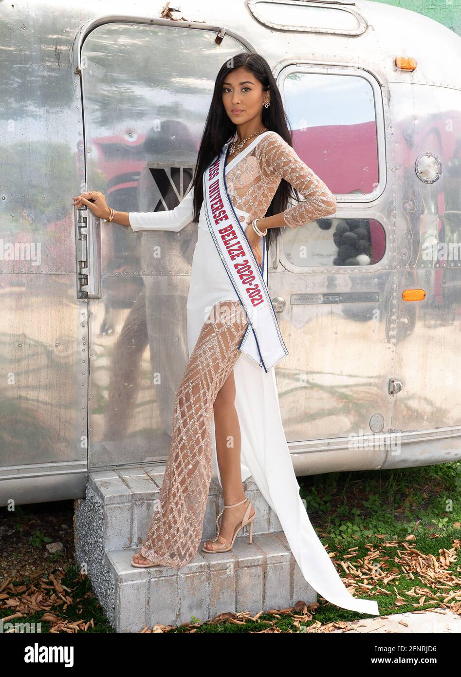 Miami Fl May 18 Miss Universe Belize 2020 Iris Salguero Poses During A Photo Session At Kobi