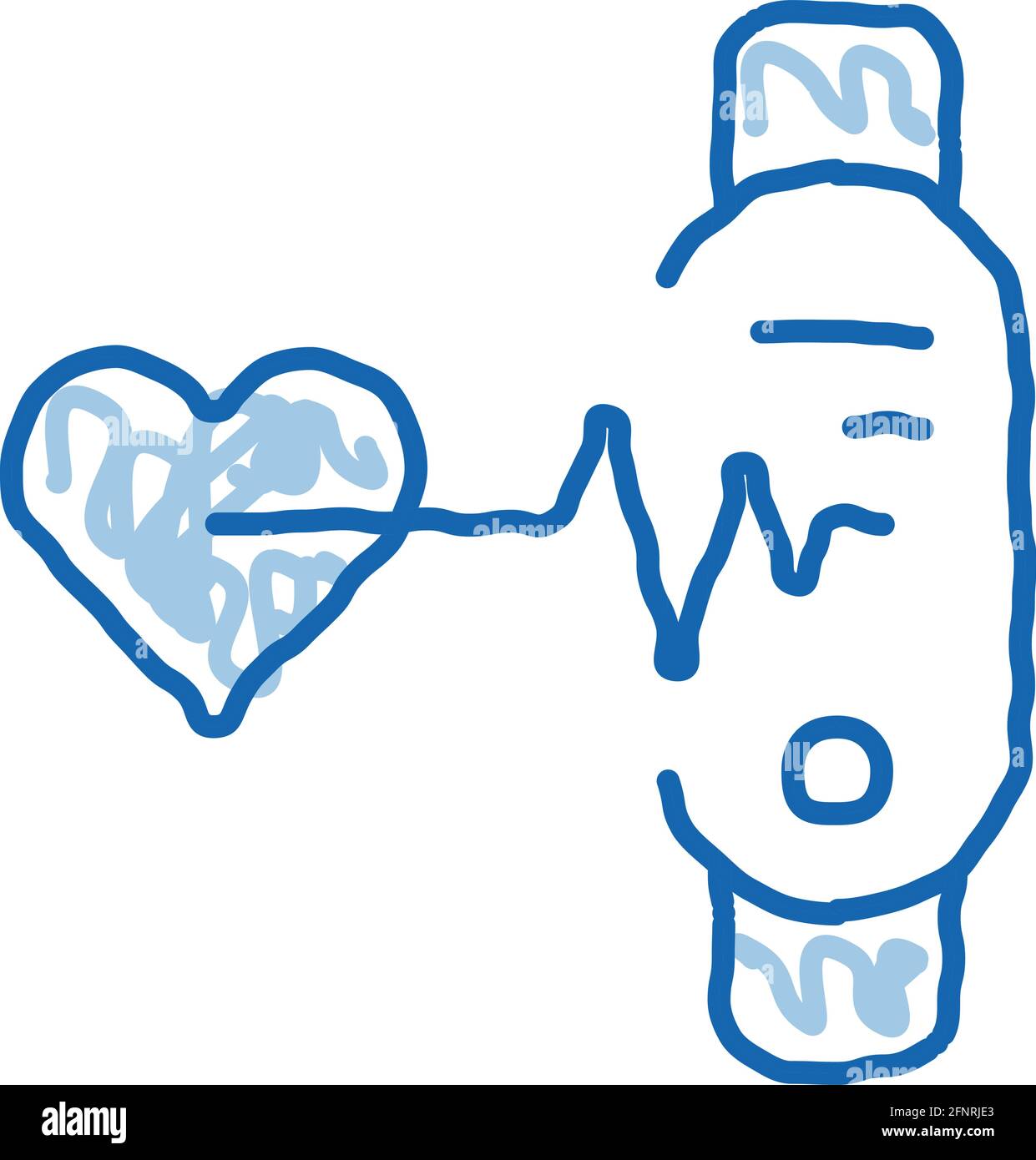 fitness bracelet heart beat doodle icon hand drawn illustration Stock ...