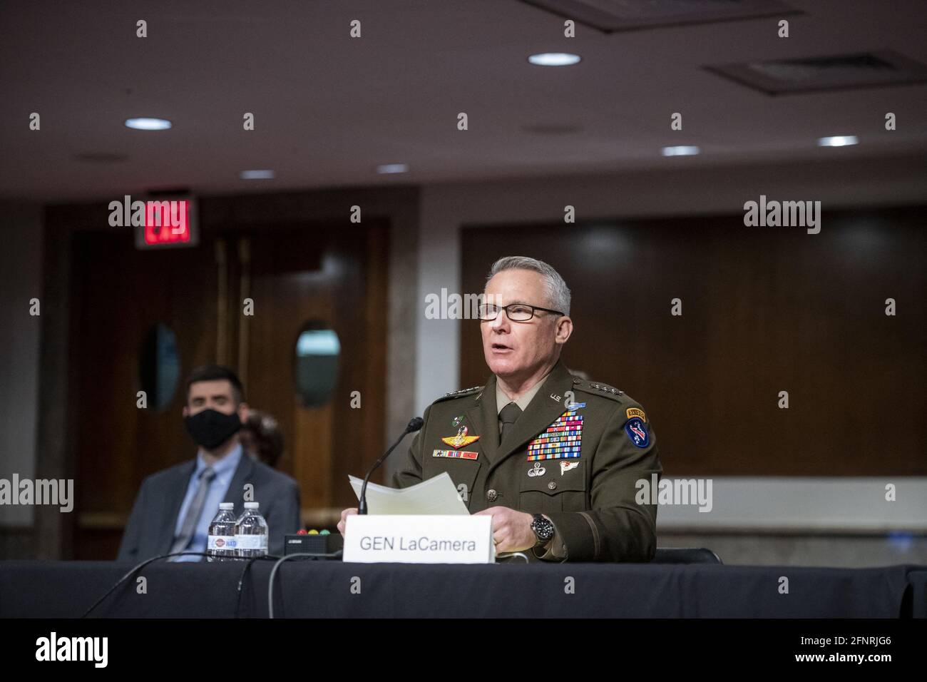 General Paul J. LaCamera appears before a Senate Committee on Armed Services hearing for reappointment to the grade of general and to be Commander, United Nations Command /Combined Forces Command / United States Forces Korea, Department of Defense, in the Dirksen Senate Office Building in Washington, DC, USA, Tuesday, May 18, 2021. Photo by Rod Lamkey/CNP/ABACAPRESS.COM Stock Photo