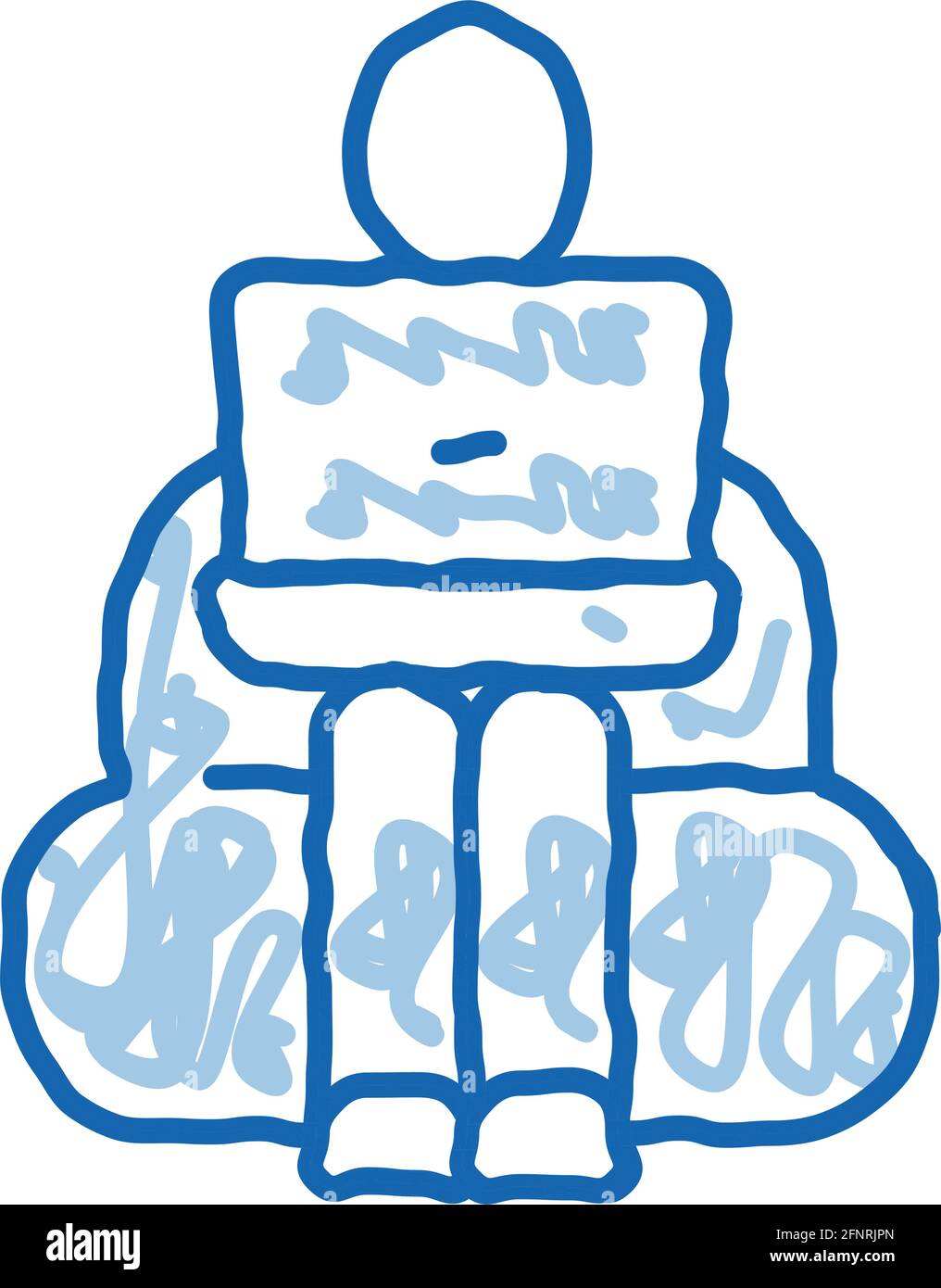 employee working with laptop doodle icon hand drawn illustration Stock ...