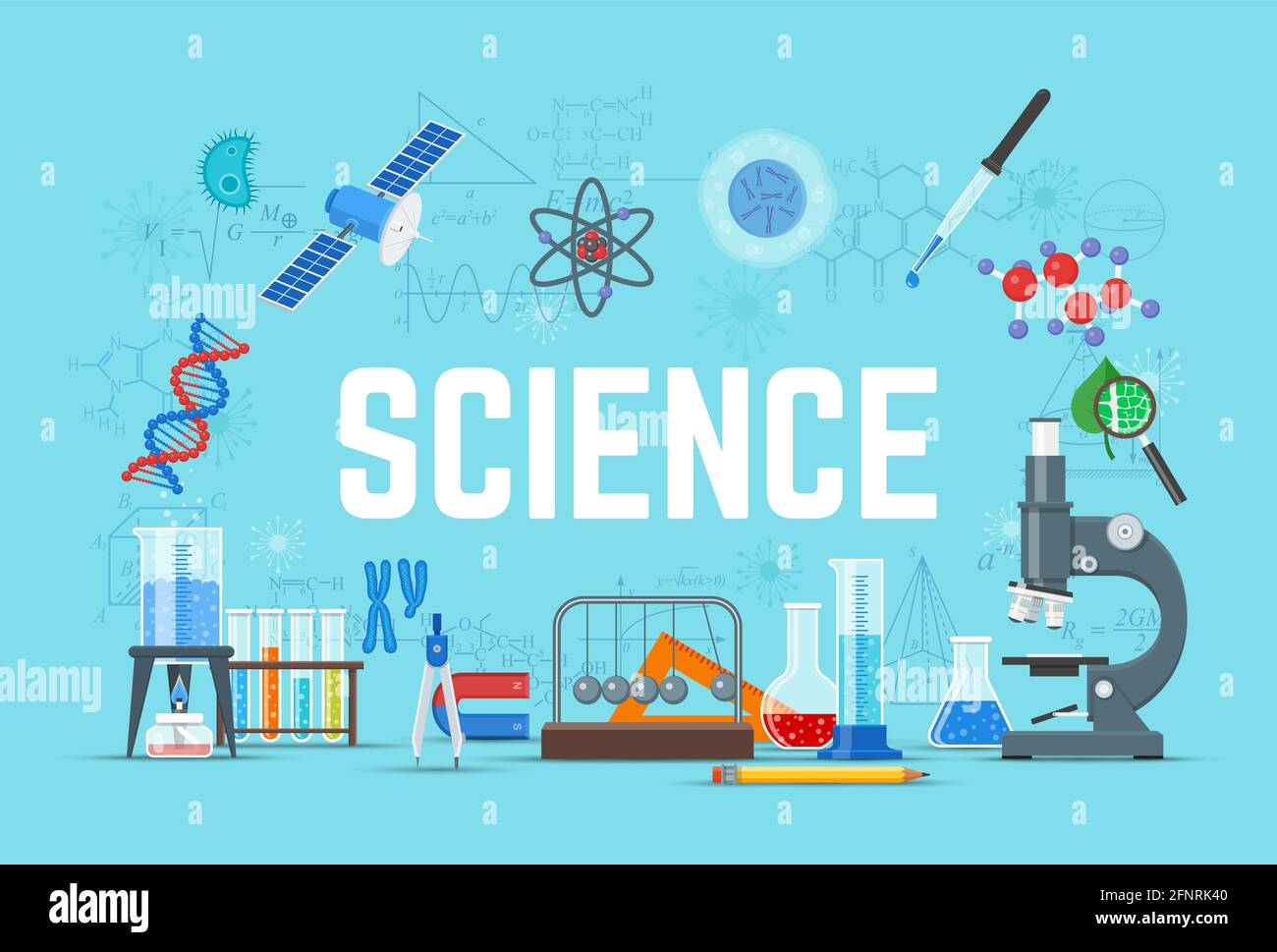 Science concept vector illustration, flat style design Stock Vector