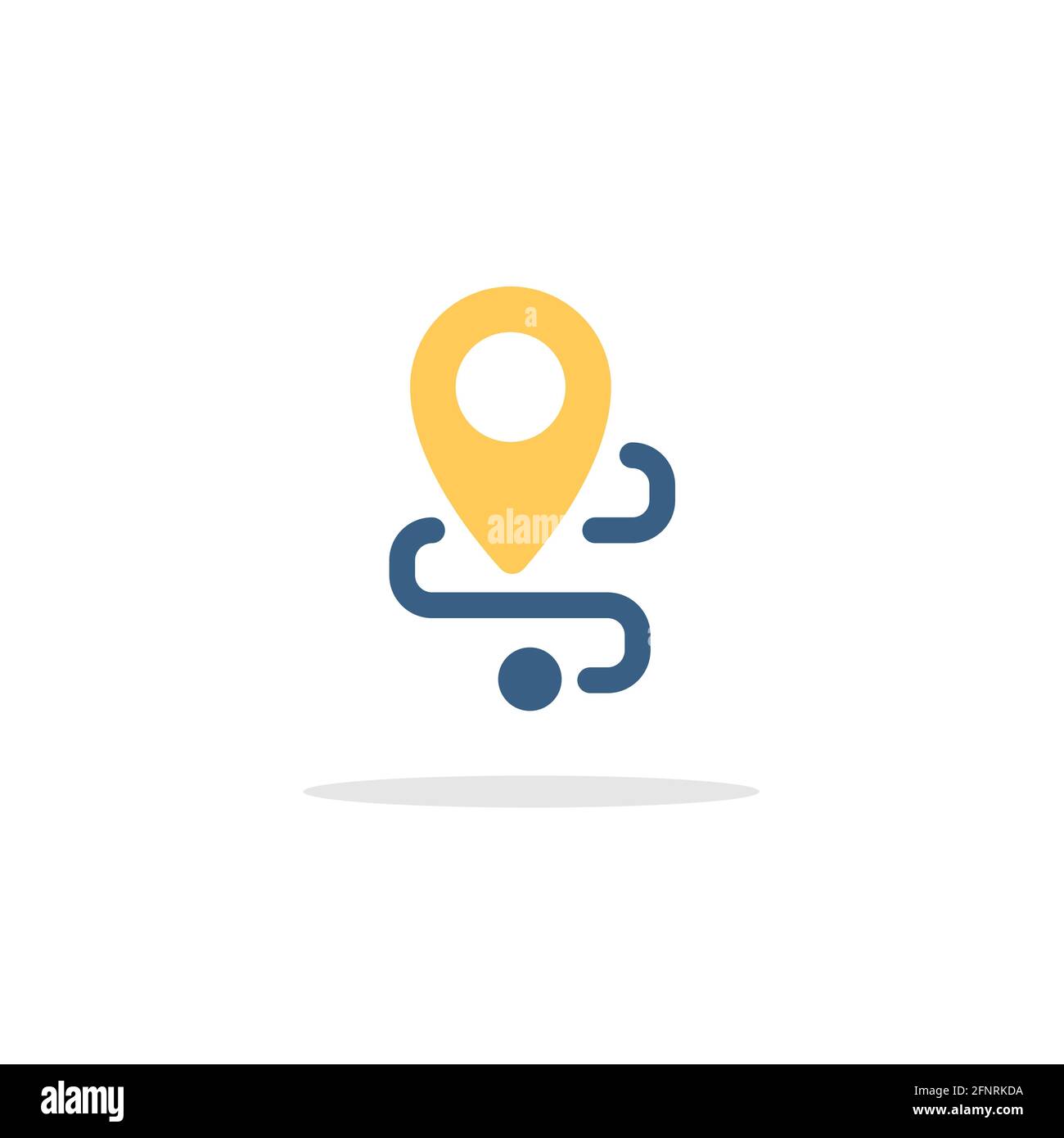 Location. Map and navigation. Color icon with shadow. Commerce glyph vector illustration Stock Vector