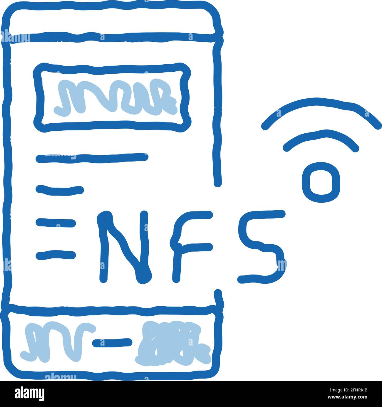 smartphone nfc doodle icon hand drawn illustration Stock Vector Image ...