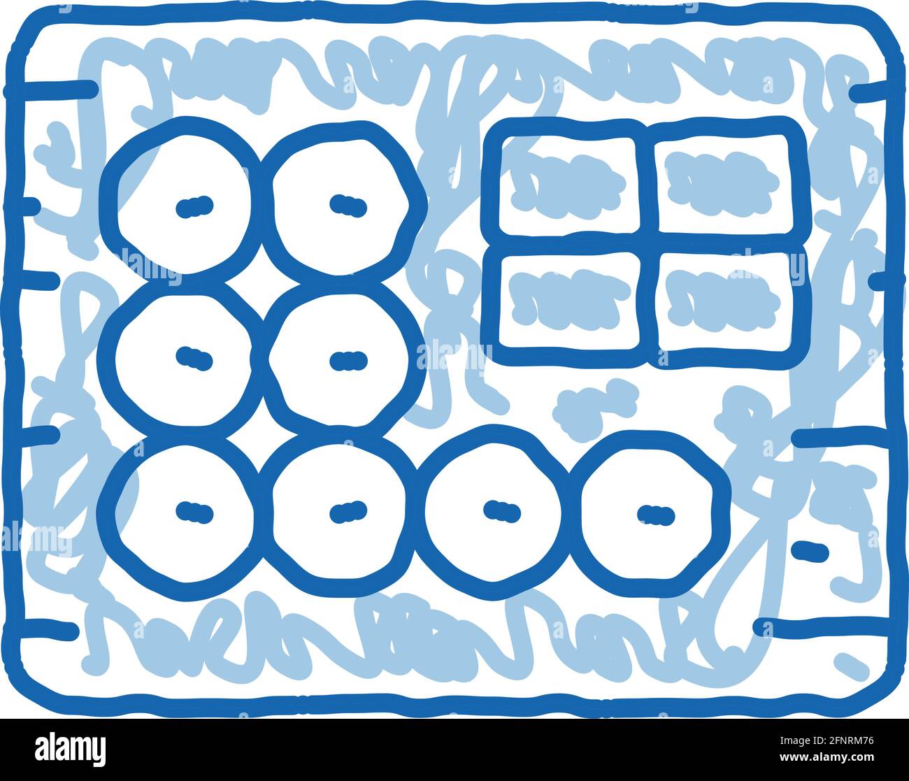 sushi roll set on desk doodle icon hand drawn illustration Stock Vector ...