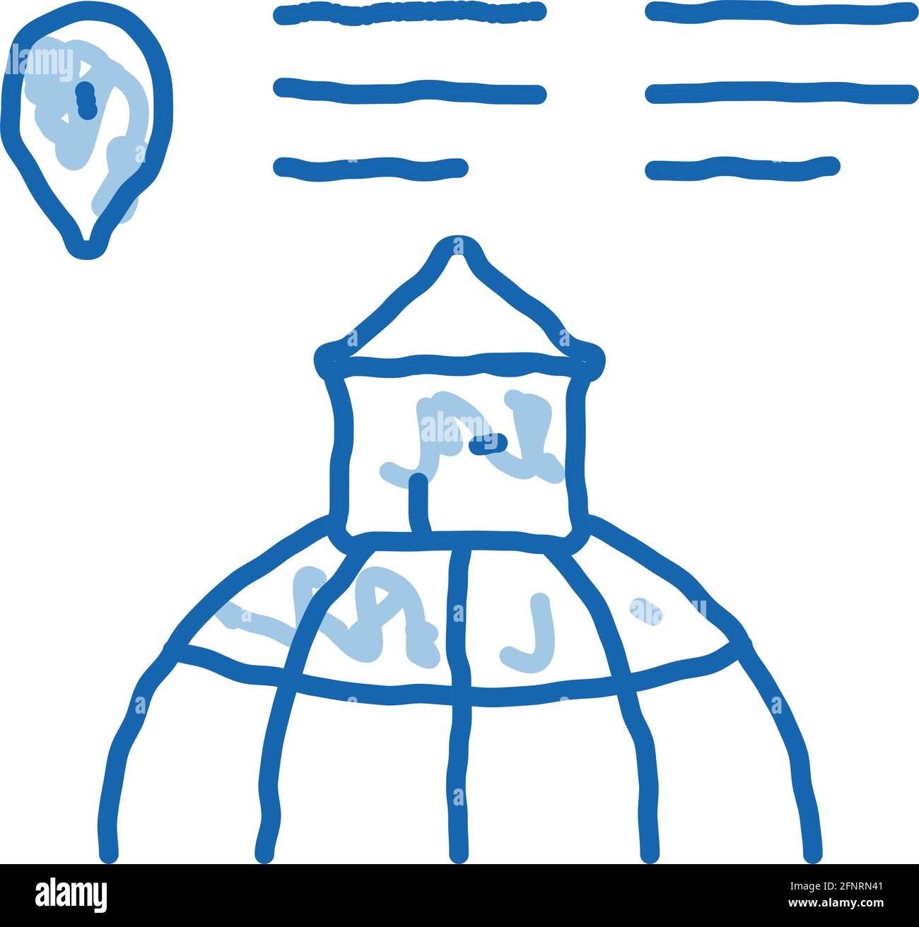 house location doodle icon hand drawn illustration Stock Vector Image ...