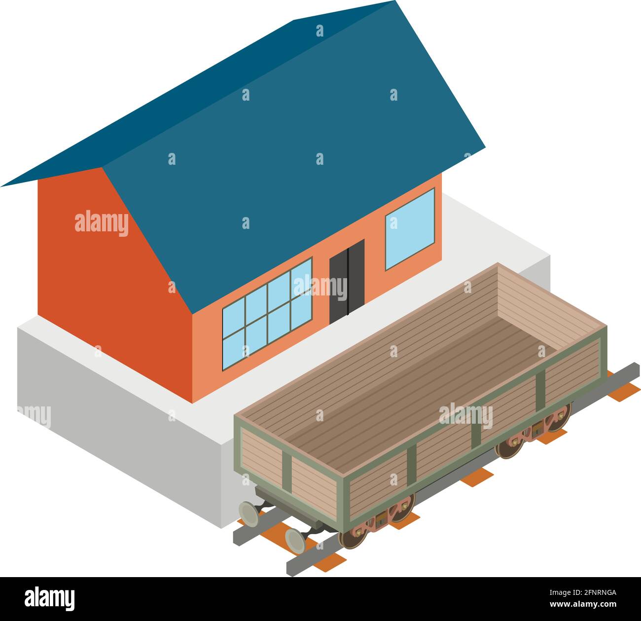 Open wagon icon. Isometric illustration of open wagon vector icon for ...