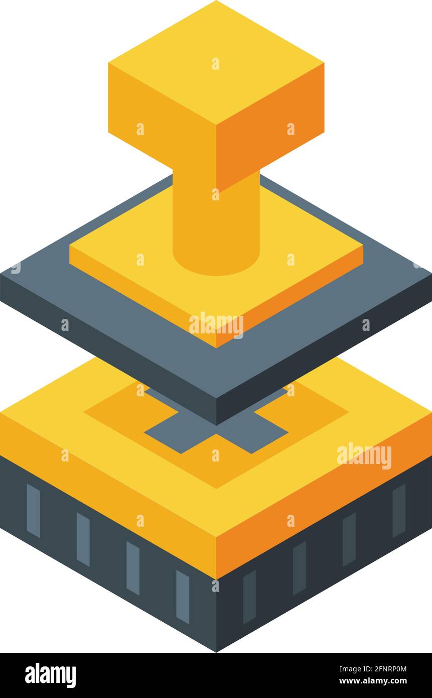 Press machinery icon. Isometric of Press machinery vector icon for web ...