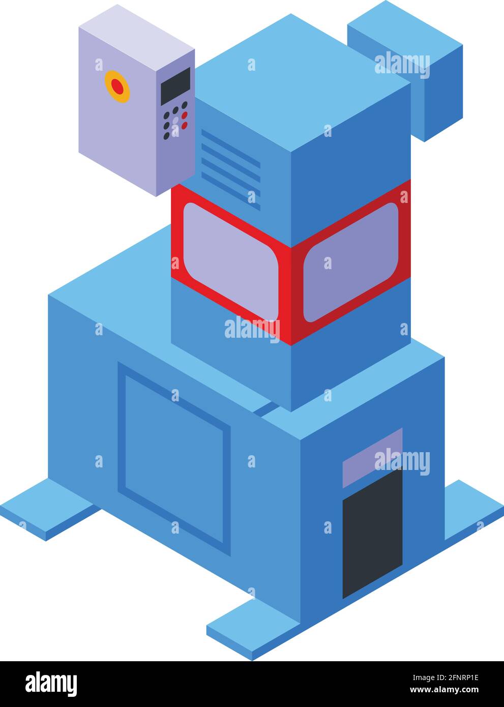 Press machine conveyor icon. Isometric of Press machine conveyor vector ...