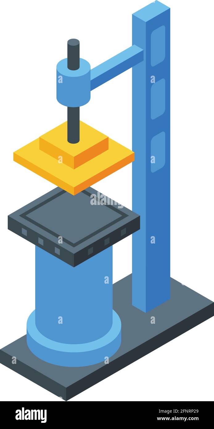 Factory press machine icon. Isometric of Factory press machine vector ...