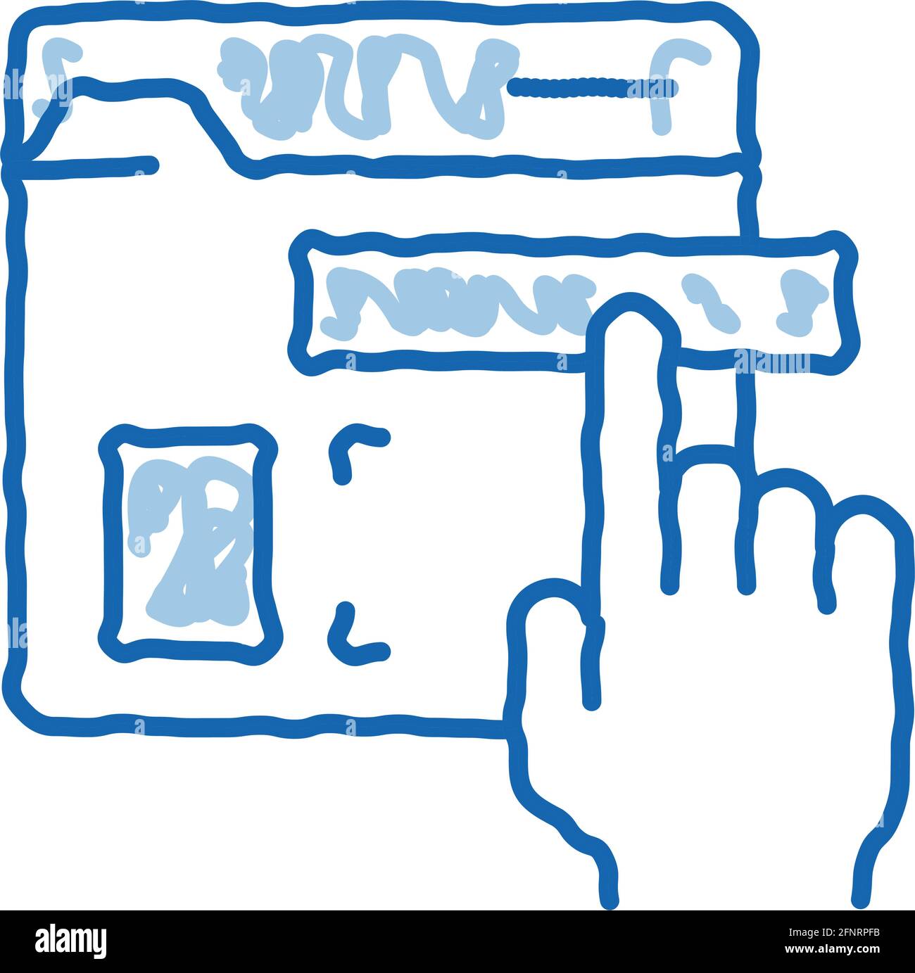web site elements dragging doodle icon hand drawn illustration Stock ...