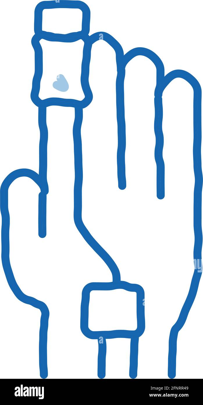 heart rate measurement tool on patient finger doodle icon hand drawn