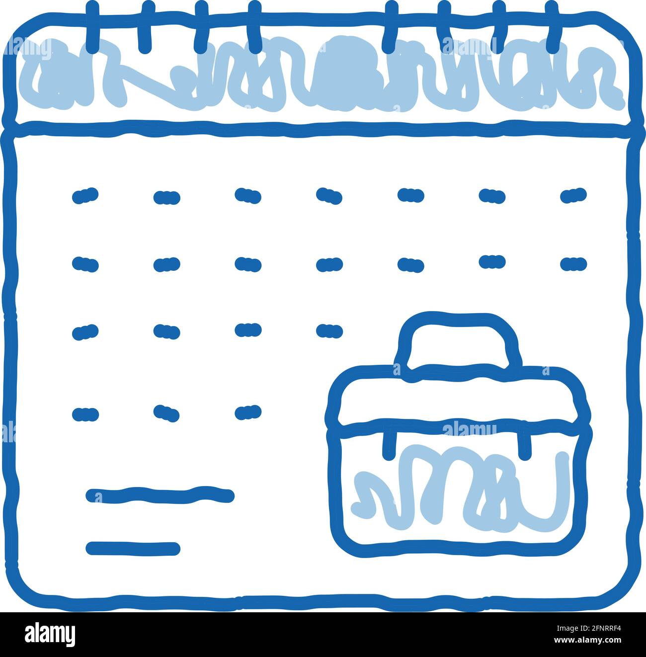remote work calendar doodle icon hand drawn illustration Stock Vector ...