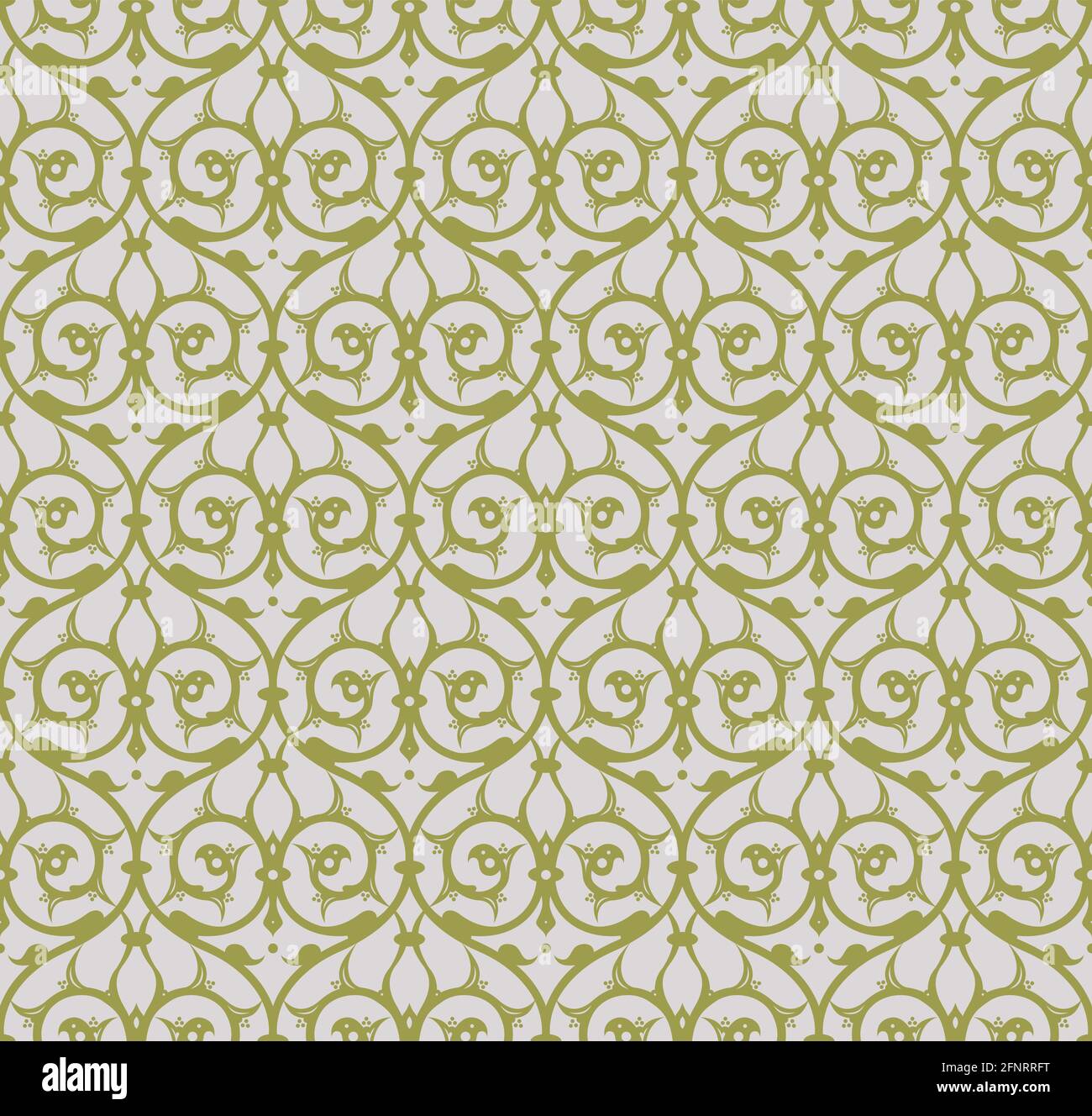 Floral seamless pattern design with Ottoman Turkish style ornaments, repeating background for web and print Stock Vector
