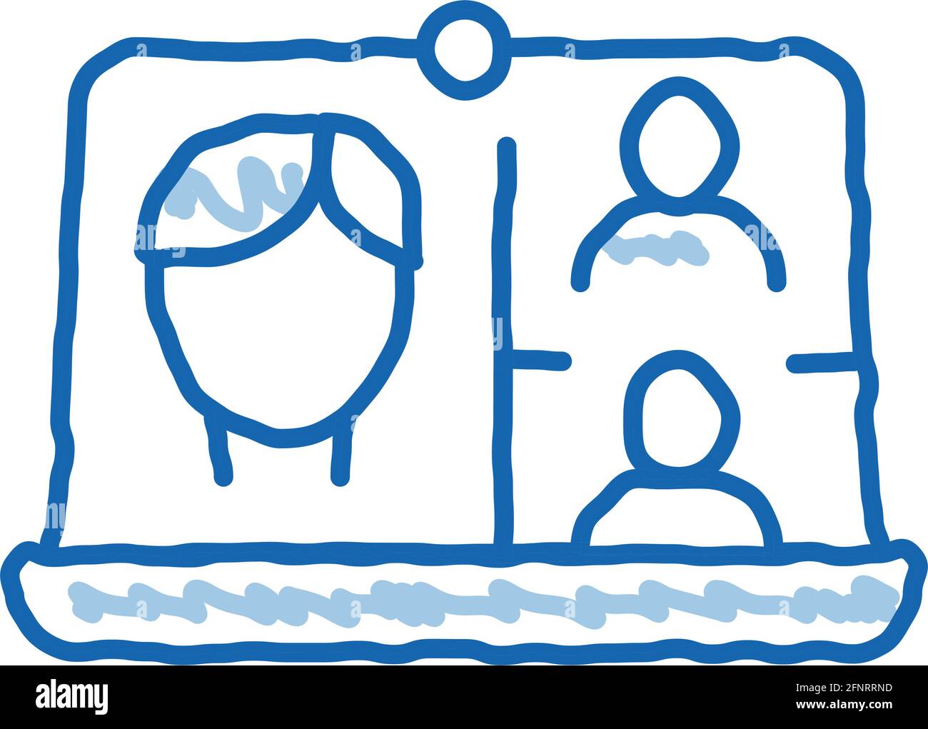 video conference doodle icon hand drawn illustration Stock Vector Image ...