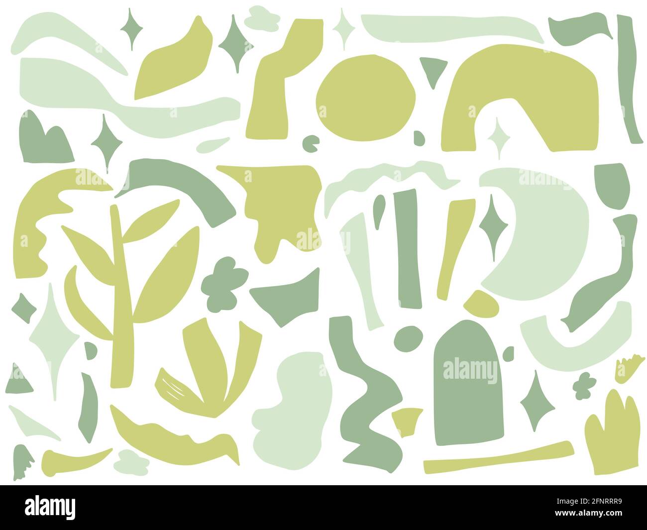 Abstract doodle shapes. Contemporary hand drawn geometric objects trendy design, scribble mega set boho style. Vector illustration. Stock Photo