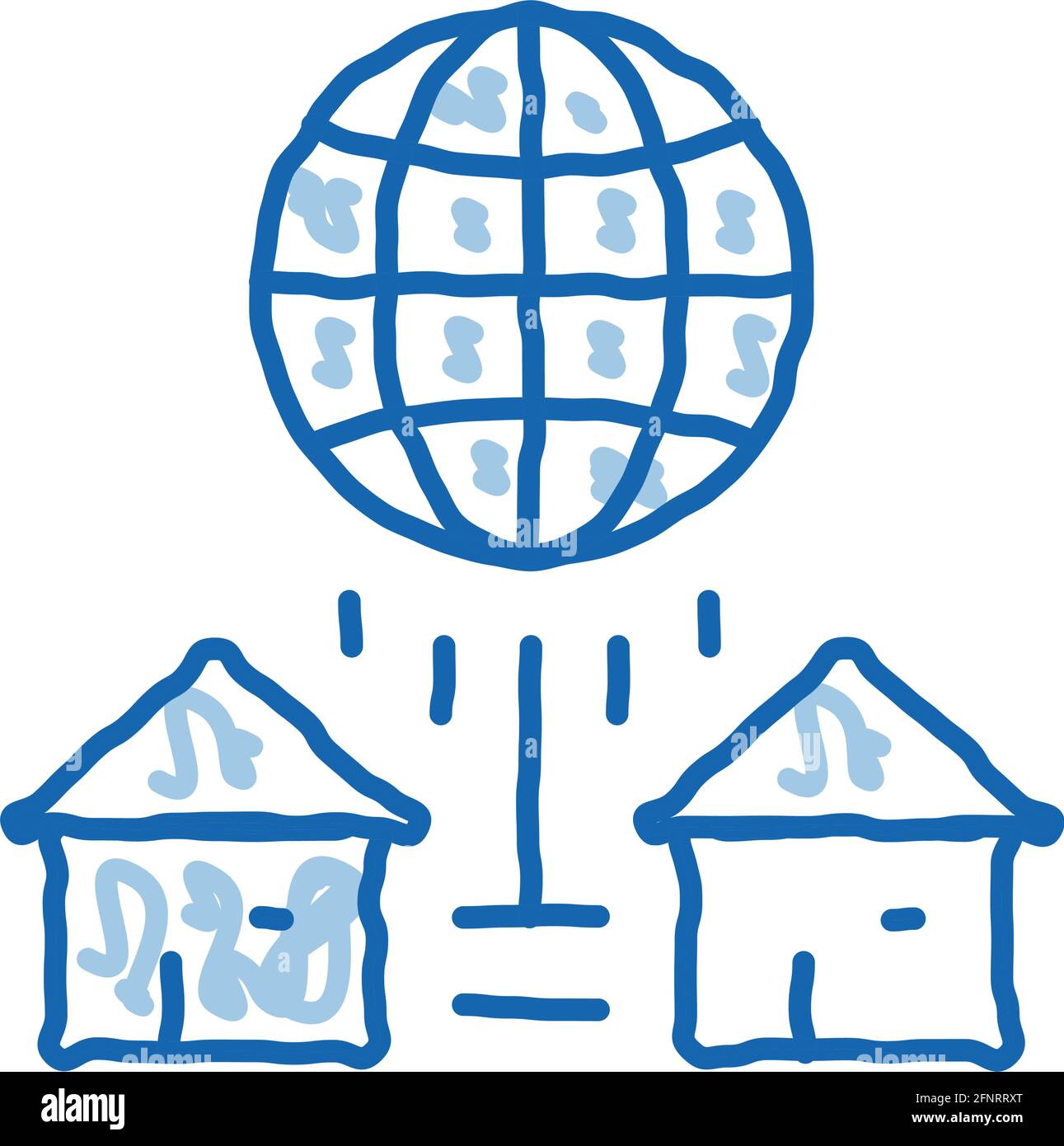 houses internet connection doodle icon hand drawn illustration Stock ...