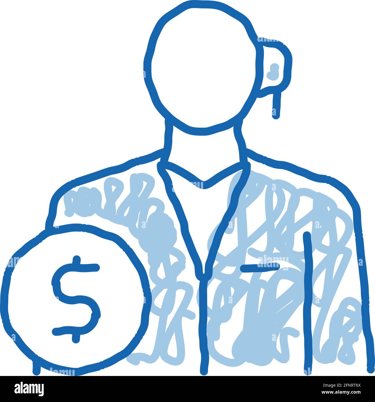 accountant profession doodle icon hand drawn illustration Stock Vector ...